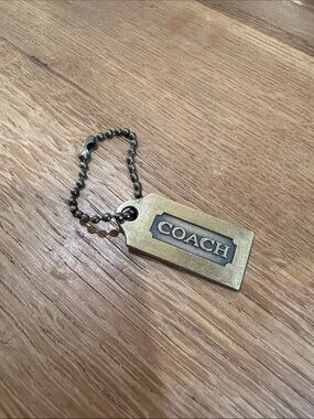 Coach Brass Tag Keychain - Gold and Antique Brass